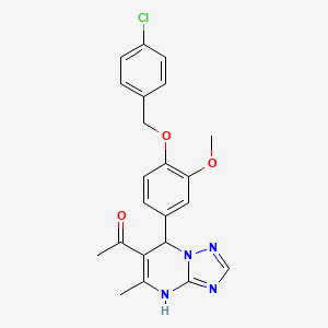 1-(7-{4-[(4-Chlorobenzyl)oxy]-3-methoxyphenyl}-5-methyl-4,7-dihydro[1,2,4]triazolo[1,5-a]pyrimidin-6-yl)ethanone