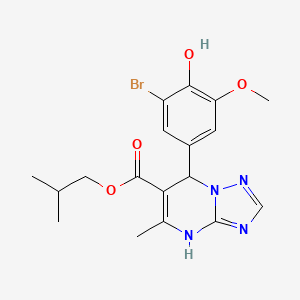 molecular formula C18H21BrN4O4 B7746035 2-Methylpropyl 7-(3-bromo-4-hydroxy-5-methoxyphenyl)-5-methyl-4,7-dihydro-[1,2,4]triazolo[1,5-a]pyrimidine-6-carboxylate 