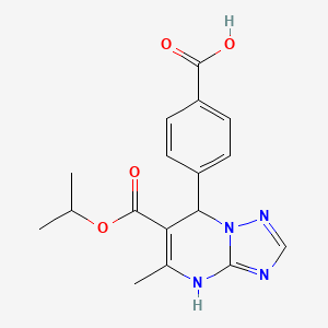 molecular formula C17H18N4O4 B7746043 4-(5-Methyl-6-propan-2-yloxycarbonyl-4,7-dihydro-[1,2,4]triazolo[1,5-a]pyrimidin-7-yl)benzoic acid 