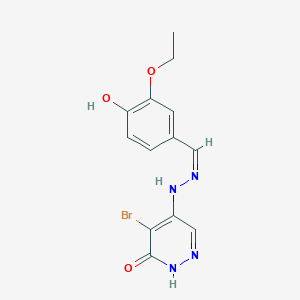 5-bromo-4-[(2Z)-2-[(3-ethoxy-4-hydroxyphenyl)methylidene]hydrazinyl]-1H-pyridazin-6-one