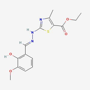 ethyl 2-[(2E)-2-[(2-hydroxy-3-methoxyphenyl)methylidene]hydrazinyl]-4-methyl-1,3-thiazole-5-carboxylate
