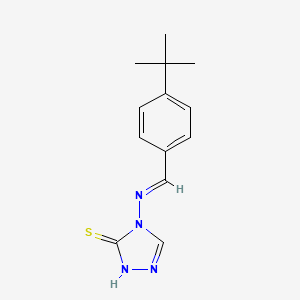 molecular formula C13H16N4S B7746063 (E)-4-((4-(tert-butyl)benzylidene)amino)-4H-1,2,4-triazole-3-thiol 