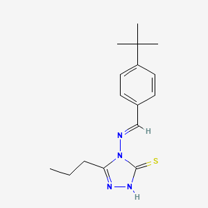molecular formula C16H22N4S B7746067 (E)-4-((4-(tert-butyl)benzylidene)amino)-5-propyl-4H-1,2,4-triazole-3-thiol 
