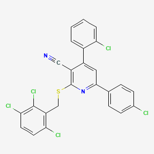 4-(2-Chlorophenyl)-6-(4-chlorophenyl)-2-[(2,3,6-trichlorophenyl)methylsulfanyl]pyridine-3-carbonitrile
