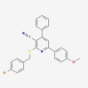 2-[(4-Bromophenyl)methylsulfanyl]-6-(4-methoxyphenyl)-4-phenylpyridine-3-carbonitrile