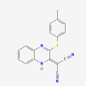 2-(3-(p-tolylthio)quinoxalin-2(1H)-ylidene)malononitrile