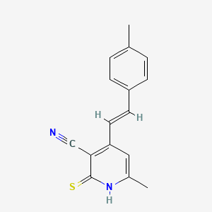 (E)-2-mercapto-6-methyl-4-(4-methylstyryl)nicotinonitrile