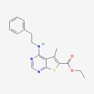 Ethyl 5-methyl-4-(2-phenylethylamino)thieno[2,3-d]pyrimidine-6-carboxylate