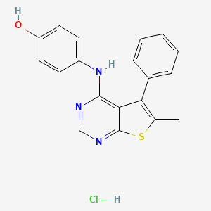 4-({6-Methyl-5-phenylthieno[2,3-d]pyrimidin-4-yl}amino)phenol hydrochloride