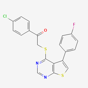 1-(4-Chlorophenyl)-2-[5-(4-fluorophenyl)thieno[2,3-d]pyrimid in-4-ylsulfanyl]-1-ethanone