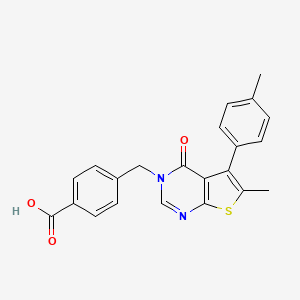 4-[[6-Methyl-5-(4-methylphenyl)-4-oxothieno[2,3-d]pyrimidin-3-yl]methyl]benzoic acid