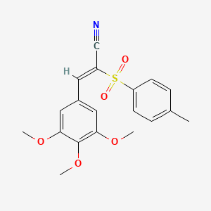 (Z)-2-(4-methylphenyl)sulfonyl-3-(3,4,5-trimethoxyphenyl)prop-2-enenitrile