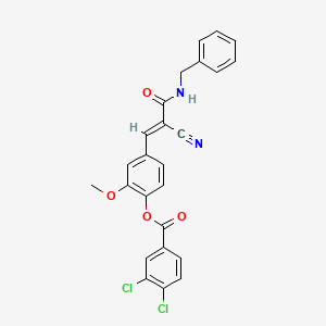 molecular formula C25H18Cl2N2O4 B7746226 [4-[(E)-3-(benzylamino)-2-cyano-3-oxoprop-1-enyl]-2-methoxyphenyl] 3,4-dichlorobenzoate 