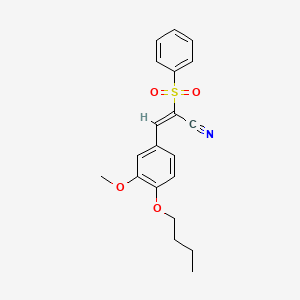 molecular formula C20H21NO4S B7746261 (E)-2-(benzenesulfonyl)-3-(4-butoxy-3-methoxyphenyl)prop-2-enenitrile 