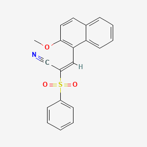 (2E)-3-(2-methoxynaphthalen-1-yl)-2-(phenylsulfonyl)prop-2-enenitrile