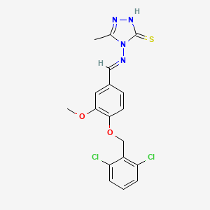 4-[(E)-[4-[(2,6-dichlorophenyl)methoxy]-3-methoxyphenyl]methylideneamino]-3-methyl-1H-1,2,4-triazole-5-thione