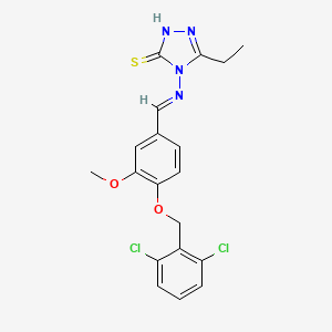 4-[(E)-[4-[(2,6-dichlorophenyl)methoxy]-3-methoxyphenyl]methylideneamino]-3-ethyl-1H-1,2,4-triazole-5-thione