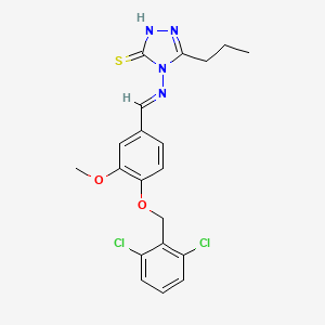 molecular formula C20H20Cl2N4O2S B7746297 4-[(E)-[4-[(2,6-dichlorophenyl)methoxy]-3-methoxyphenyl]methylideneamino]-3-propyl-1H-1,2,4-triazole-5-thione 
