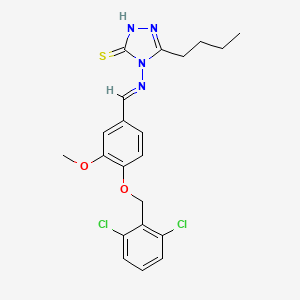3-butyl-4-[(E)-[4-[(2,6-dichlorophenyl)methoxy]-3-methoxyphenyl]methylideneamino]-1H-1,2,4-triazole-5-thione