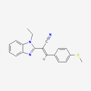 (E)-2-(1-ethyl-1H-benzo[d]imidazol-2-yl)-3-(4-(methylthio)phenyl)acrylonitrile