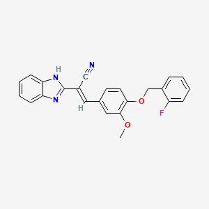 molecular formula C24H18FN3O2 B7746325 (E)-2-(1H-benzo[d]imidazol-2-yl)-3-(4-((2-fluorobenzyl)oxy)-3-methoxyphenyl)acrylonitrile 