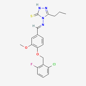 molecular formula C20H20ClFN4O2S B7746335 4-[(E)-[4-[(2-chloro-6-fluorophenyl)methoxy]-3-methoxyphenyl]methylideneamino]-3-propyl-1H-1,2,4-triazole-5-thione 