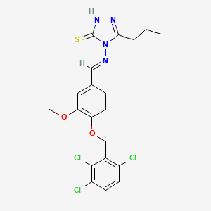 4-[(E)-[3-methoxy-4-[(2,3,6-trichlorophenyl)methoxy]phenyl]methylideneamino]-3-propyl-1H-1,2,4-triazole-5-thione