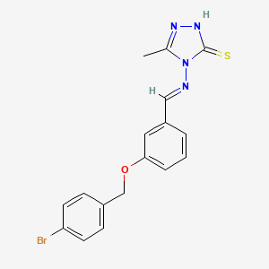4-[(E)-[3-[(4-bromophenyl)methoxy]phenyl]methylideneamino]-3-methyl-1H-1,2,4-triazole-5-thione