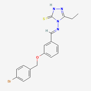 4-[(E)-[3-[(4-bromophenyl)methoxy]phenyl]methylideneamino]-3-ethyl-1H-1,2,4-triazole-5-thione