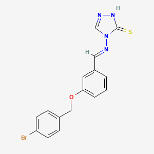 molecular formula C16H13BrN4OS B7746392 (E)-4-((3-((4-bromobenzyl)oxy)benzylidene)amino)-4H-1,2,4-triazole-3-thiol 