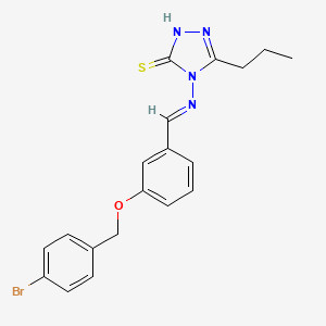 molecular formula C19H19BrN4OS B7746394 4-[(E)-[3-[(4-bromophenyl)methoxy]phenyl]methylideneamino]-3-propyl-1H-1,2,4-triazole-5-thione 