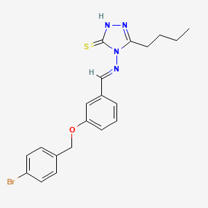 4-[(E)-[3-[(4-bromophenyl)methoxy]phenyl]methylideneamino]-3-butyl-1H-1,2,4-triazole-5-thione