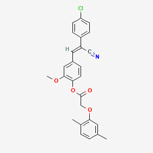 (Z)-4-(2-(4-chlorophenyl)-2-cyanovinyl)-2-methoxyphenyl 2-(2,5-dimethylphenoxy)acetate