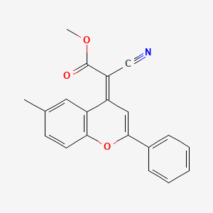 molecular formula C20H15NO3 B7746450 methyl (2Z)-2-cyano-2-(6-methyl-2-phenylchromen-4-ylidene)acetate 