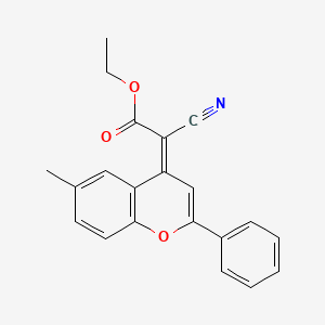 ethyl (2Z)-2-cyano-2-(6-methyl-2-phenylchromen-4-ylidene)acetate