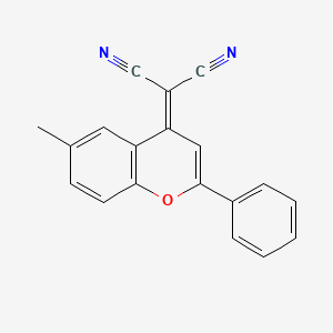 molecular formula C19H12N2O B7746464 2-(6-Methyl-2-phenylchromen-4-ylidene)propanedinitrile 