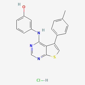 molecular formula C19H16ClN3OS B7746504 盐酸3-[[5-(4-甲基苯基)噻吩并[2,3-d]嘧啶-4-基]氨基]苯酚 