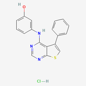molecular formula C18H14ClN3OS B7746508 3-({5-Phenylthieno[2,3-d]pyrimidin-4-yl}amino)phenol hydrochloride 