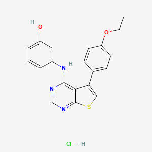 3-[[5-(4-Ethoxyphenyl)thieno[2,3-d]pyrimidin-4-yl]amino]phenol;hydrochloride
