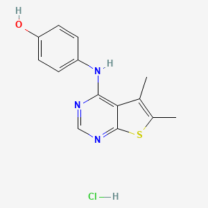 molecular formula C14H14ClN3OS B7746512 4-({5,6-Dimethylthieno[2,3-d]pyrimidin-4-yl}amino)phenol hydrochloride 