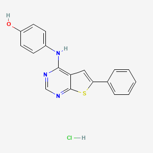 molecular formula C18H14ClN3OS B7746516 4-({6-Phenylthieno[2,3-d]pyrimidin-4-yl}amino)phenol hydrochloride 