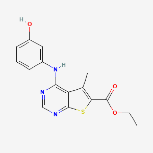 molecular formula C16H15N3O3S B7746518 Ethyl 4-(3-hydroxyanilino)-5-methylthieno[2,3-d]pyrimidine-6-carbo xylate 