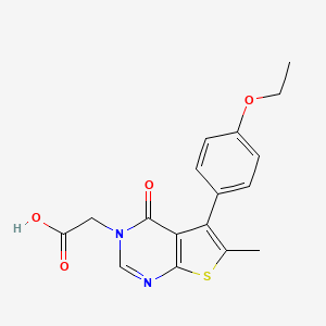 molecular formula C17H16N2O4S B7746519 [5-(4-Ethoxyphenyl)-6-methyl-4-oxothieno[2,3-d]pyrimidin-3(4H)-yl]acetic acid 
