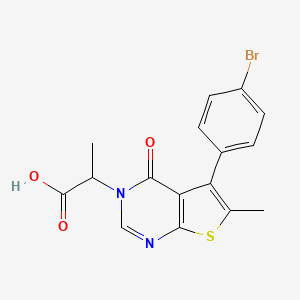 molecular formula C16H13BrN2O3S B7746530 2-[5-(4-Bromophenyl)-6-Me-4-oxothieno[2,3-d]pyrimidin-3(4H)-yl]propionic acid 