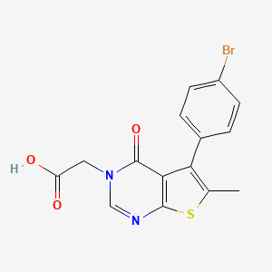 molecular formula C15H11BrN2O3S B7746535 2-(5-(4-bromophenyl)-6-methyl-4-oxothieno[2,3-d]pyrimidin-3(4H)-yl)acetic acid 
