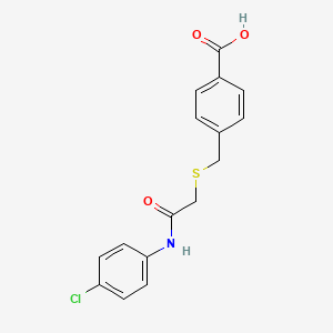 molecular formula C16H14ClNO3S B7746546 4-[({2-[(4-Chlorophenyl)amino]-2-oxoethyl}thio)methyl]benzoic acid 