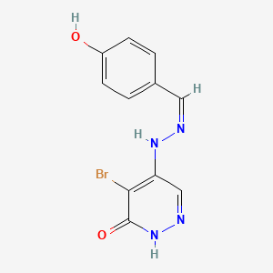 5-bromo-4-[(2Z)-2-[(4-hydroxyphenyl)methylidene]hydrazinyl]-1H-pyridazin-6-one
