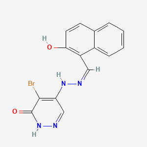 2-Hydroxy-1-naphthaldehyde (5-bromo-6-oxo-1,6-dihydro-4-pyridazinyl)hydrazone
