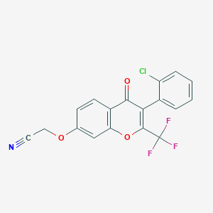 2-[3-(2-Chlorophenyl)-4-oxo-2-(trifluoromethyl)chromen-7-yl]oxyacetonitrile