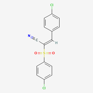 (E)-3-(4-chlorophenyl)-2-(4-chlorophenyl)sulfonylprop-2-enenitrile